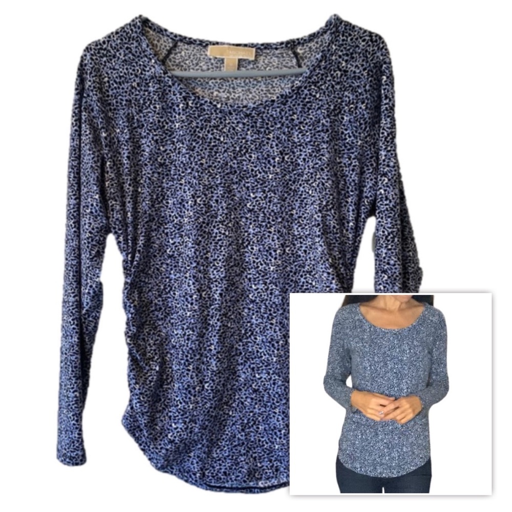 Michael Michael Kors blue animal print blouse sz M